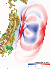 東日本大震災の津波の再現