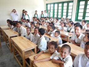 小学校の子供たちの様子（ミャンマー国イラワジ管区）