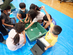 自分のタブレットで写真撮影